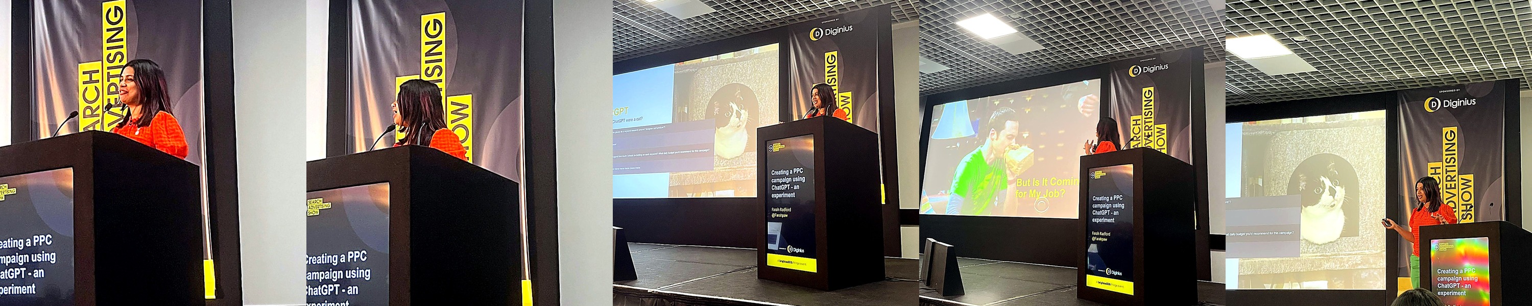 Speaker photos collage showing different speaking moments